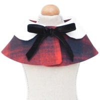 Dog Shawl Small Cloak Pet Bow Ttie Saliva Towel Pet Accessories - Size L - Gray Yellow Grid thumbnail