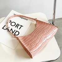 Small Square Stone Pattern Shoulder Bag for Women - Black thumbnail