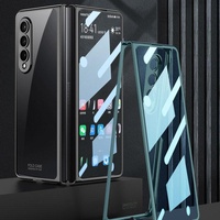 Full Coverage Electroplated Glass Case for Samsung Galaxy z Fold 4 - Silver thumbnail