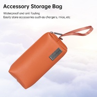 Waterproof Laptop Accessory Bag - Pu Leather - Brown thumbnail