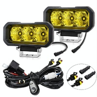 40W 9V - 30V 5 Inch Waterproof 3 - Eye Headlight - Floodlight Yellow Light thumbnail