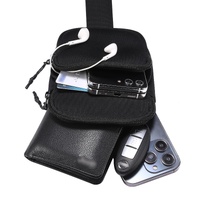 Universal Nylon Chest Bag For 5.5 Inch -7.2 Inch Phones Fashionable And Functional - Black thumbnail