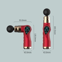 Compact Lcd Muscle Massager With Mini Fascia Gun - Red thumbnail