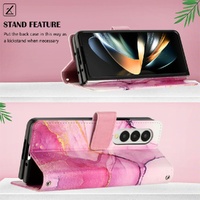 Marble Leather Flip Case for Samsung Galaxy z Fold 4 - Rose Gold Ls005 thumbnail