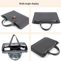 Waterproof Elastic Button Laptop Handbag - Pu Material - Rose Pink - 15.4/16 Inch thumbnail