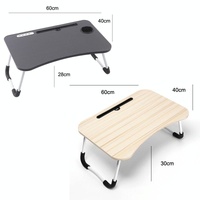 Portable Folding Desk with Fan & Lamp - Compact Design - Walnut thumbnail