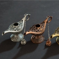 Metal Aladdin Magic Lamp Aromatherapy Home Decor Gift - Red Copper thumbnail