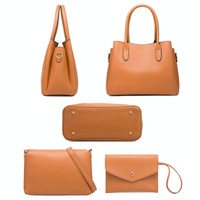 Large Capacity 3-in-1 Diagonal Handbags in Pink Pu Leather thumbnail