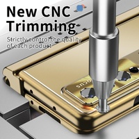 Shockproof Aluminum Double Hinge Case for Samsung Galaxy z Fold 4 - Black Gold thumbnail