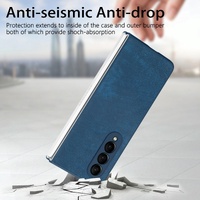 Vintage Leather Fold Case for Samsung Galaxy z Fold 4 - Black thumbnail