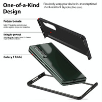 Shockproof Twill Phone Case for Samsung Galaxy z Fold 4 - Pc Tpu - Brown thumbnail