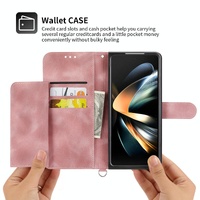 Floral Leather Phone Wallet for Samsung Galaxy z Fold 4 - Embossed - Brown thumbnail