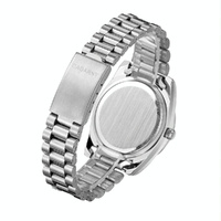 Men Quartz Watch with Diamond-encrusted Roman Numeral Dial - Silver Shell Red Dial thumbnail