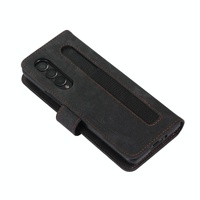 Samsung Galaxy z Fold 4 Leather Phone Case with Pen Slot - Horizontal Flip - Red thumbnail