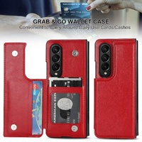 Full Coverage Double Buckle Phone Case for Samsung Galaxy z Fold 4 - Red thumbnail