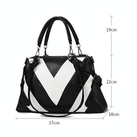 Soft Leather Geometric Handbag - Colourblock - Rubber Pink thumbnail