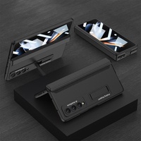 Foldable Magnetic Hinge Case for Samsung Galaxy z Fold 4 - Compact Design - Wine Red thumbnail