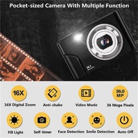 36mp 2.7k Full Hd Digital Camera with 16x Zoom for Children - 2.4 Inch Screen - Pink thumbnail
