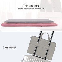 Waterproof Portable One-shoulder Handbag for 14.1 Laptops with Hidden Zipper and Suitcase Belt - Pink thumbnail