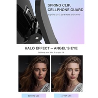 Portable Mini Beauty Light for Smartphones - 3 Brightness Levels 9 Led Warm / White - Iphone Galaxy Huawei Xiaomi Lg Htc - Pink thumbnail