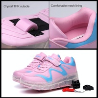 Rechargeable Led Roller Skates - Pink Size 30 thumbnail