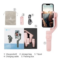 Foldable Vlog Pocket 2 Handheld Stabilizer - Three-axis Gimbal Pink thumbnail