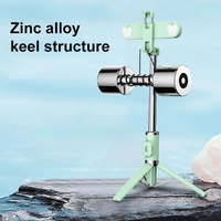 Bluetooth Remote Selfie Stick with Dual Fill Light and Tripod - Green thumbnail