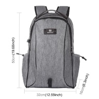 Grey Canvas Dual-shoulder Laptop Backpack - Portable Outdoor thumbnail