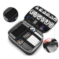 Portable Multi-functional Headphone Charger and Data Cable Storage Bag with Power Pack - 24 x 12 x 5cm - Grey thumbnail