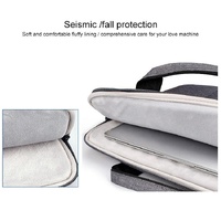 14.1 Inch Laptop Handbag With Hidden Strap And Suitcase Belt - Waterproof And Tear-Resistant - Light Grey thumbnail