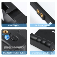 Bluetooth Vlogging Kit With Led Light Mic Tripod - Blue thumbnail