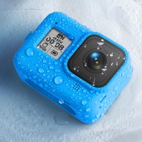 Gopro Hero8 Silicone Case with Wrist Strap - Protective Cover - Blue thumbnail