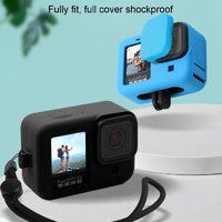 Silicone Case with Wrist Strap and Lens Cover for Gopro Hero10 / 9 - Blue thumbnail