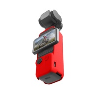 3 in 1 Silicone Case Set for Dji Pocket 3 - Red thumbnail