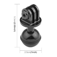 Aluminum Ball Head Adapter for Gopro Insta360 Dji Action Cameras - 2.5cm Diameter - Red thumbnail