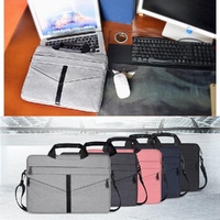 Stylish Zipper Laptop Bag with Shoulder Strap - Durable & Breathable - Navy Blue thumbnail