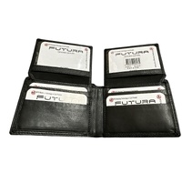 Futura Mens RFID Leather Fold Over Wallet w/ Gift Box - Black thumbnail