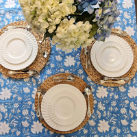 Rectangle Tablecloth Table Cover Flower Pattern Dining Table Cloth - Blue Bellflower thumbnail