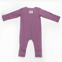 Ponchik Babies + Kids - Magnetic Bamboo Body Suit Onesie - Plum - 6-12m thumbnail