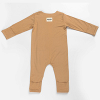 Ponchik Babies + Kids Magnetic Bamboo Body Suit - Toffee - 6-12m thumbnail