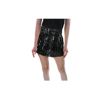 Ladies Adult Deluxe SEQUIN SKIRT Party Costume Dress Up Bling Fringe Tassel - Black thumbnail