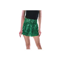 Ladies Adult Deluxe SEQUIN SKIRT Party Costume Dress Up Bling Fringe Tassel - Green thumbnail