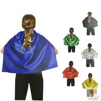 SHORT CAPE Kids Childrens Party Costume Vampire Coat School Team Colours - White thumbnail