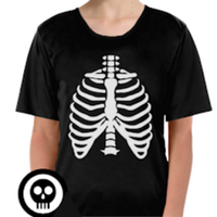 Childrens Skeleton Top Scary Kids Dress Up Halloween Book Week Bones T Shirt - L (10-12 Years Old) thumbnail