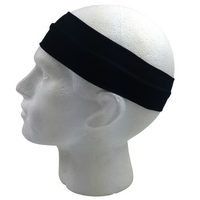 PLAIN HEADBAND Elastic Stretch Sports Yoga Hair Band Unisex 8cm Wide Wrap - Black thumbnail