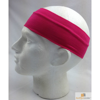 PLAIN HEADBAND Elastic Stretch Sports Yoga Hair Band Unisex 8cm Wide Wrap - Hot Pink thumbnail