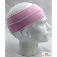 PLAIN HEADBAND Elastic Stretch Sports Yoga Hair Band Unisex 8cm Wide Wrap - Light Pink thumbnail