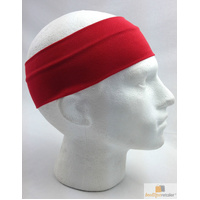 PLAIN HEADBAND Elastic Stretch Sports Yoga Hair Band Unisex 8cm Wide Wrap - Red thumbnail