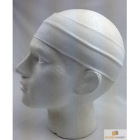 PLAIN HEADBAND Elastic Stretch Sports Yoga Hair Band Unisex 8cm Wide Wrap - White thumbnail