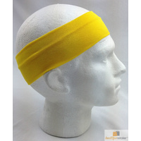 PLAIN HEADBAND Elastic Stretch Sports Yoga Hair Band Unisex 8cm Wide Wrap - Yellow thumbnail